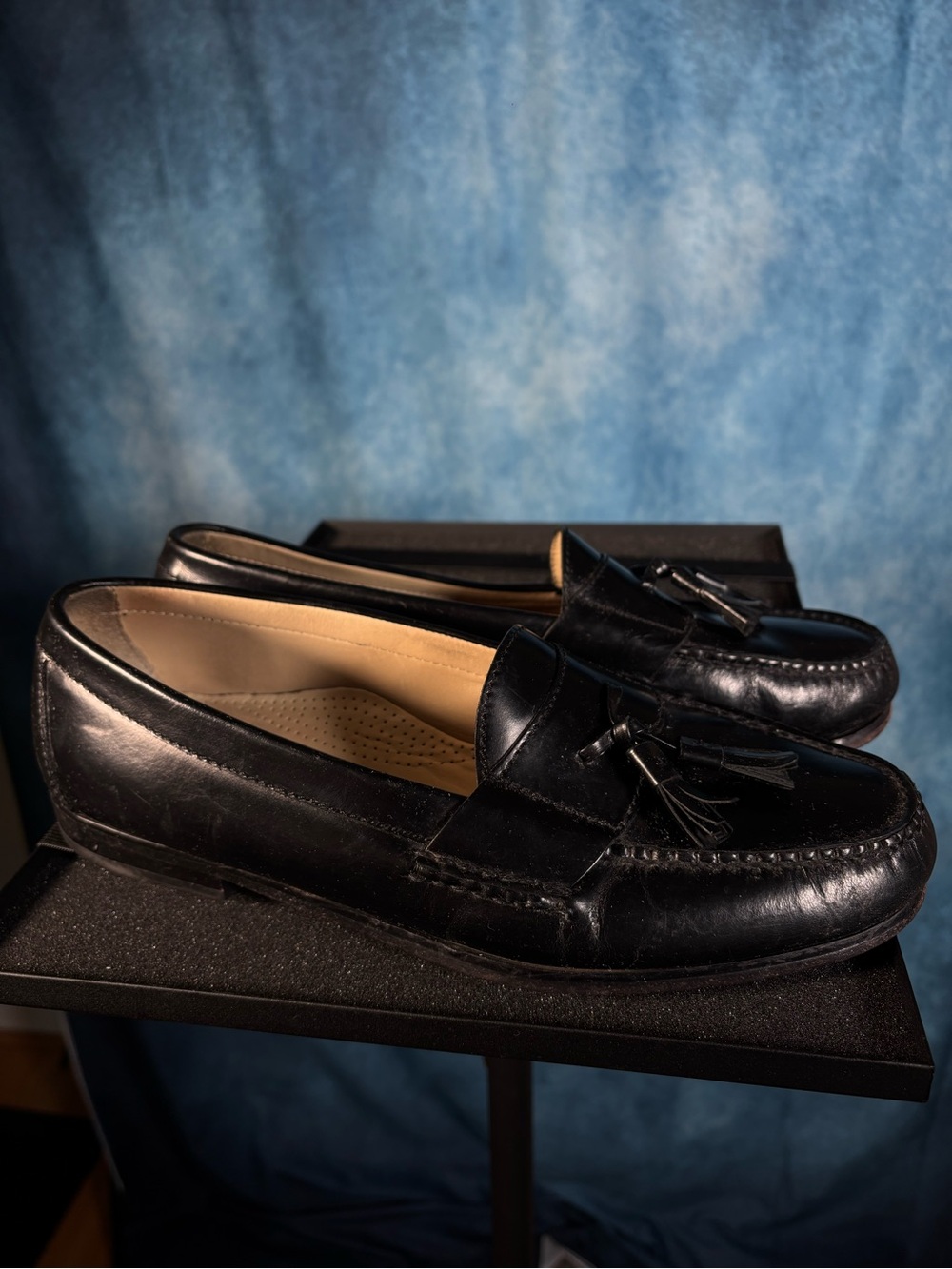 Cole Haan Black Leather Tassel Loafers Women’s Size 10